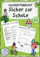 Vorschau - Arbeitsblätter - Sicher zur Schule Schulweg Sicherheit im Dunkeln Klasse 1/2 - Deckblatt