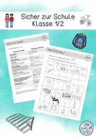Vorschau - Arbeitsblätter - Sicher zur Schule Schulweg Sicherheit im Dunkeln Klasse 1/2 - Seite 1
