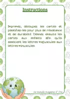 Aperçu - Jeux - Jeu d'association Majuscules - Minuscules Recyclage - Page 1