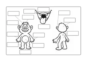 anteprima - Esercizi - Le parti del corpo del mostro: scrivi - Pagina 1