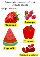 Προεπισκόπηση - Φύλλα εργασίας - Ουράνιο τόξο με υγιεινές τροφές - Σελίδα 1