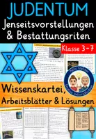 Vorschau - Arbeitsblätter - JUDENTUM Jenseitsvorstellungen & Bestattungsrituale - Wissenskartei und Arbeitsblätter (Tod und Sterben Weltreligionen) - Deckblatt
