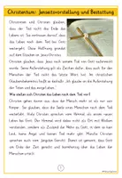 Vorschau - Arbeitsblätter - CHRISTENTUM Jenseitsvorstellungen & Bestattungsriten - Wissenskartei und Arbeitsblätter (Tod und Sterben Weltreligionen) - Seite 1