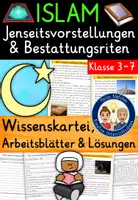 Vorschau - Arbeitsblätter - ISLAM Jenseitsvorstellungen & Bestattungsriten - Wissenskartei und Arbeitsblätter (Tod und Sterben Weltreligionen) - Deckblatt