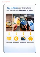 Vorschau - Arbeitsblätter - Geld - Digitales Geld - Einstieg - Mind Map - Collage - Aussagen - Sachtext - Arbeitsblätter mit Lösungen (Klasse 7 8 9 10) - Seite 1