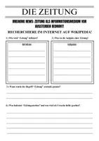 Vorschau - Arbeitsblätter - Arbeitsblatt Zeitung und Zeitungssterben - Deckblatt