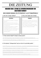 Vorschau - Arbeitsblätter - Arbeitsblatt Zeitung und Zeitungssterben - Seite 1