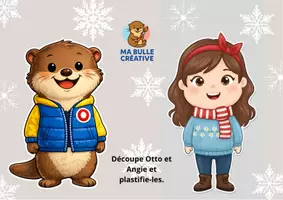 Aperçu - Jeux - Activité manuelle – Otto la loutre et Angie à scratcher en PDF à imprimer. - Page de couverture