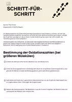 Vorschau - Merkblätter - Anleitung zur Bestimmung von Oxidationszahlen - Seite 1
