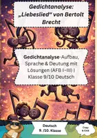 Vorschau - Arbeitsblätter - Gedichtanalyse: „Liebeslied“ von Bertolt Brecht – Aufbau, Sprache & Deutung mit Lösungen (AFB I–III) | Klasse 9/10 Deutsch - Deckblatt