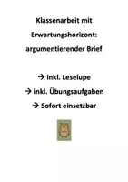 Vorschau - Arbeitsblätter - Klassenarbeit Argumentieren Brief Stellungnahme mit EWH - Deckblatt