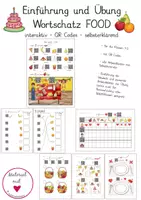 Vorschau - Unterrichtsreihen - Einführung / Übung Wortschatz Food Homeschooling / QR Codes - 1./2. Klasse - Deckblatt
