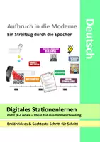 Vorschau - Unterrichtsreihen - Vom Biedermeier bis zum Expressionismus - Epochen Stationenlernen Portfolio - Erklärvideos, Sachtextanalyse - Deckblatt