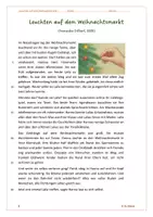 Vorschau - Arbeitsblätter - Kurzgeschichte: "Leuchten auf dem Weihnachtsmarkt" (Franziska Dittert) | Weihnachtszeit, Freudschaft, Mut | differenzierte Aufgaben | LÖSUNGEN | Deutsch Klasse 6 - Seite 1