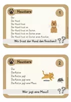 Vorschau - Arbeitsblätter - Treppensätze Tiere (Leseübung) - Seite 1