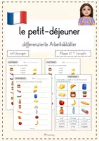 Vorschau - Arbeitsblätter - le petit-déjeuner: differenzierte Arbeitsblätter - Deckblatt