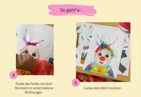 Vorschau - Mal- und Bastelvorlagen - Lustige Clowns mit Wasserfarben - Seite 2