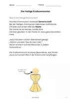 Vorschau - Arbeitsblätter - Katholische Religion | Die Heilige Erstkommunion einfach erklärt – Lesetexte & Aufgaben für den Religionsunterricht (3.Klasse) Kommunionszeit | Kommunionsvorbereitung (mit Lösungen) - Seite 1