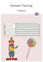 Vorschau - Arbeitsblätter - Karneval / Fasching : Faltdiktat - Deckblatt
