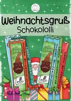 Vorschau - Mal- und Bastelvorlagen - Feriengruß Weihnachtsferien I Schokololli - Deckblatt
