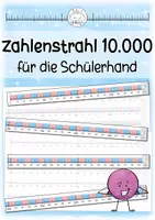 Vorschau - Mal- und Bastelvorlagen - Zahlenstrahl bis 10000 für die Schülerhand - Deckblatt