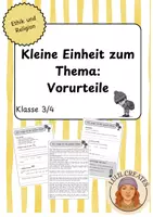 Vorschau - Arbeitsblätter - Kleine Einheit zum Thema Vorurteile - Deckblatt