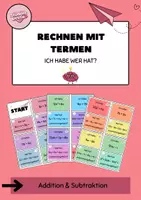 Vorschau - Spiele - Ich habe Wer hat? Addition/ Subtraktion von Termen - Deckblatt
