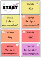 Vorschau - Spiele - Ich habe Wer hat? Multiplikation/ Division von Termen - Seite 1