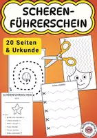 Vorschau - Arbeitsblätter - Scherenführerschein / Schneideübungen - Deckblatt