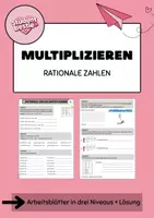 Vorschau - Arbeitsblätter - Multiplizieren von Rationalen Zahlen - Deckblatt