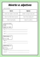 Vorschau - Arbeitsblätter - Adverbs vs adjectives - Deckblatt