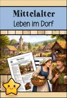 Vorschau - Arbeitsblätter - Mittelalter - Leben im Dorf (Arbeitsblätter, Präsentation und Lösungen) - Deckblatt
