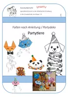 Vorschau - Mal- und Bastelvorlagen - Origami Partytiere als Klassendeko – falten und gestalten - Deckblatt