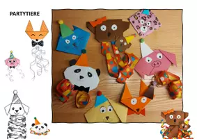 Vorschau - Mal- und Bastelvorlagen - Origami Partytiere als Klassendeko – falten und gestalten - Seite 2