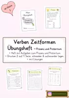 Vorschau - Arbeitsblätter - Verben Zeitformen Übungsheft Präsens und Präteritum - Deckblatt