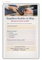 Vorschau - Arbeitsblätter - Geld - Digitales Geld - bargeldloses Zahlen - Kartenzahlung - Gründe - Vorteile und Nachteile Arbeitsblätter mit Lösung (Klasse 8 9 10) - Seite 1
