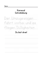 Vorschau - Arbeitsblätter - Karneval Abschreibesätze – Schreibübung Deutsch Grundschule - Seite 2