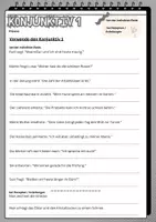 Vorschau - Arbeitsblätter - Übungen Konjunktiv 1 und 2 - Deckblatt