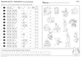 Vorschau - Arbeitsblätter - Rechenspur Ostern mit Würfelbildern – Mathe bis 20 Klasse 1 | Mengenverständnis & Rechnen üben - Seite 2