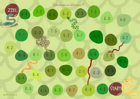 Vorschau - Spiele - Rechenspiele Subtraktion ZR 10, ZR 6, verliebte Zahlen - Schlangen - Seite 2
