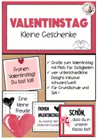 Vorschau - Mal- und Bastelvorlagen - Valentinstag Grüße fächerübergreifend Sek I Grundschule - Deckblatt