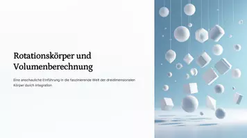 Vorschau - Arbeitsblätter - Rotationskörper & Volumenberechnung – Volumen sicher mit Integralen bestimmen | Präsentation - Deckblatt