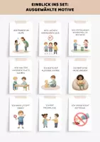 Vorschau - Poster - Regelkarten Kindergarten Kita | Morgenkreis Bildkarten Regeln Kita DIN-A6-Format - Seite 2