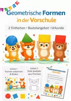 Vorschau - Arbeitsblätter - Geometrische Formen in der Vorschule "Tierfreunde" für die Kita - Deckblatt
