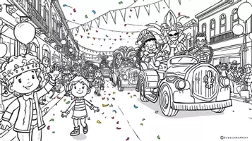 Vorschau - Mal- und Bastelvorlagen - Ausmalbilder für Fasching - Karneval - Seite 1