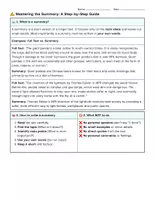 Vorschau - Arbeitsblätter - Englischunterricht: How to Write a Summary - Zusammenfassung ganz einfach - Erklärung, Übungen, Lösungen - Seite 1