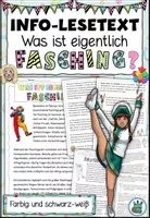 Vorschau - Text - Lesetext "Was ist eigentlich Fasching?" DaZ / Deutsch / KBW - Deckblatt