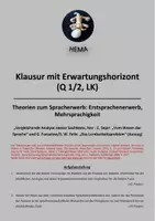 Vorschau - Unterrichtsreihen - Spracherwerbstheorien: Klausur Sapir + Fanselow im Vergleich - Deckblatt