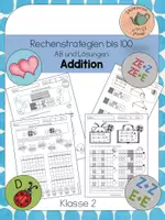 Vorschau - Arbeitsblätter - Rechnen bis 100 mit den Rechenstrategien - AB und Lösungen zur Addition - Deckblatt