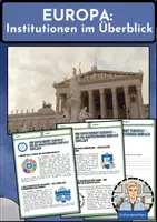 Vorschau - Arbeitsblätter - EU-Institutionen einfach erklärt - Arbeitsblätter mit Lösungen - Erdkunde Klasse 9/10 - Deckblatt